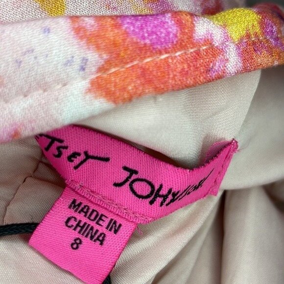 Betsey Johnson Sunset Floral Wrap Dress multicolored size 8 - Picture 5 of 8